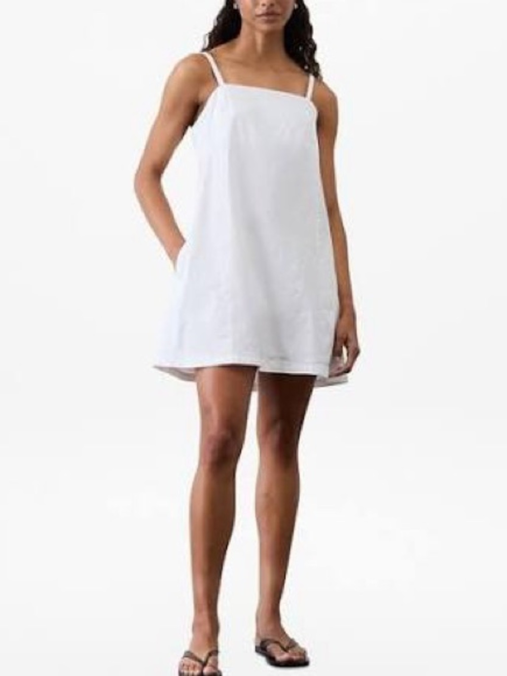 Athleta White Paradise Cami Dress Size Medium Tall
